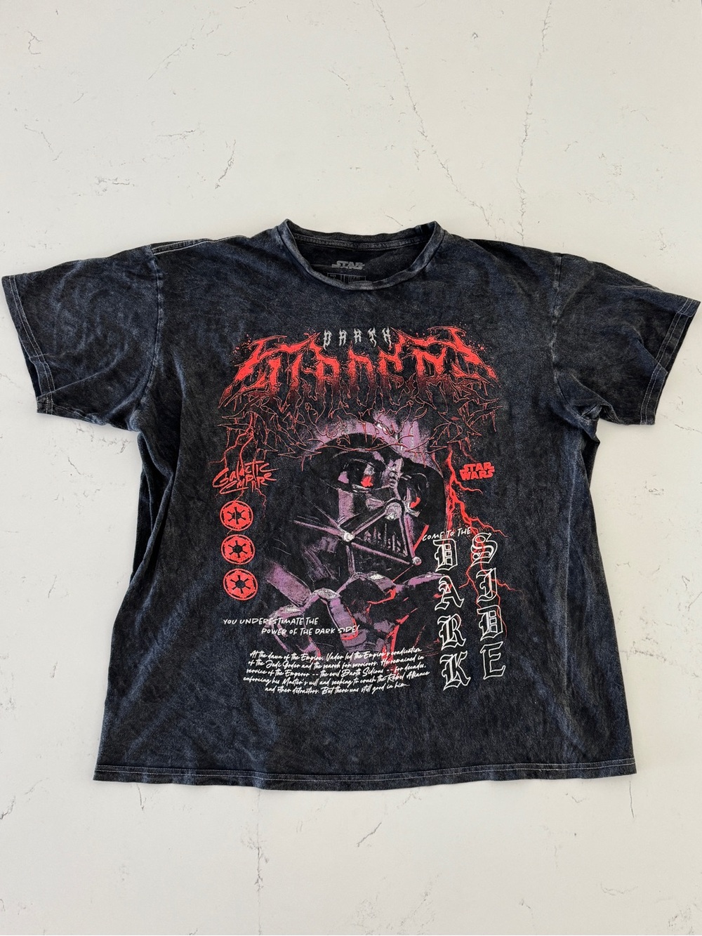 Star Wars Darth Vader Acid Wash Graphic T-Shirt Men’s L